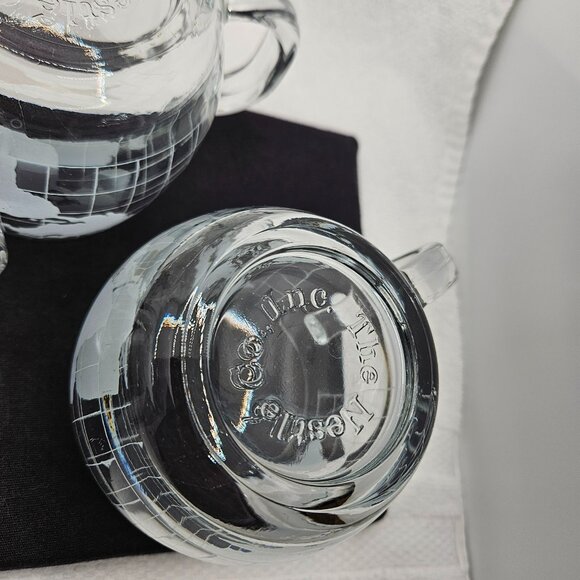 Nescafe Mugs Coffee Tea Cups Taste Your Way Clear World Etched Mugs Set of 4 Vtg - Picture 6 of 10